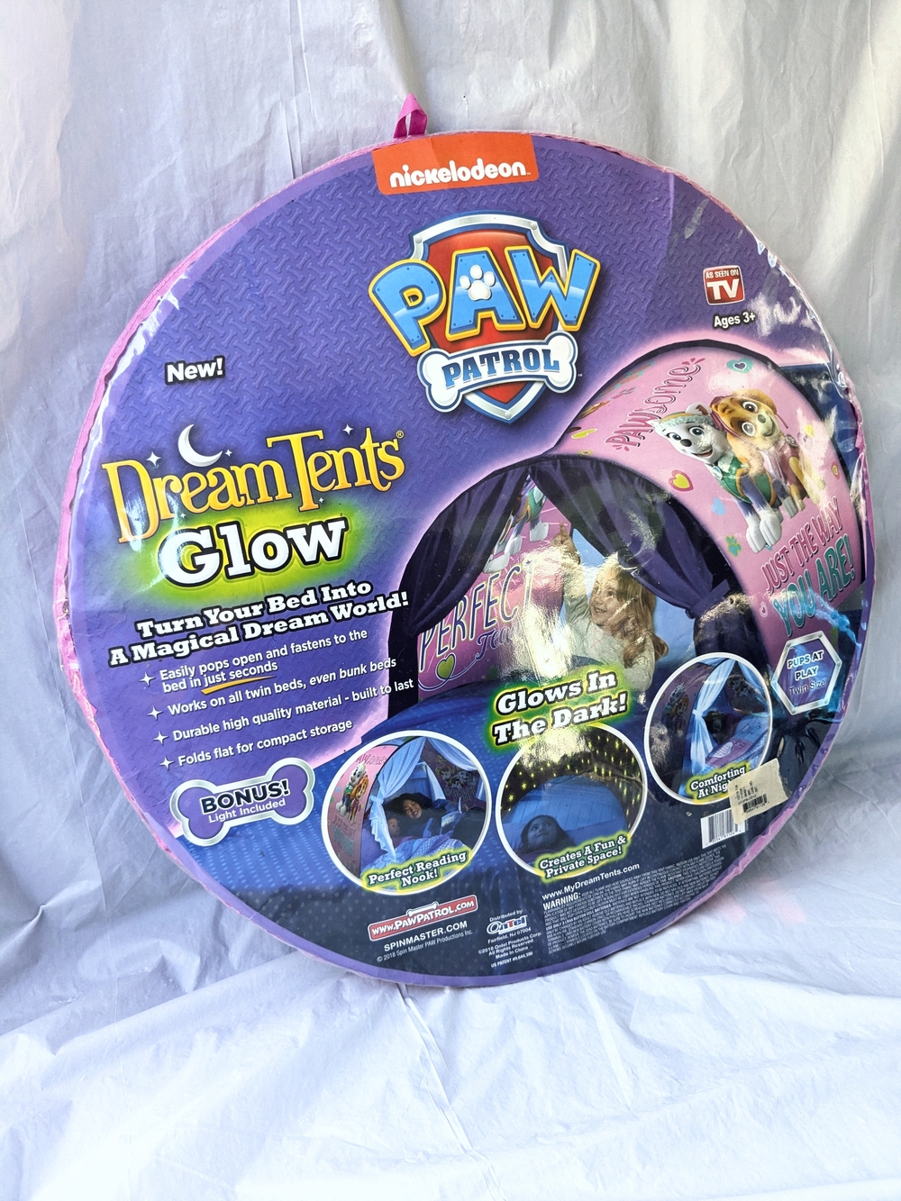 Nickelodeon Paw Patrol DreamTents Glow Bed Tent - Pink and Purple